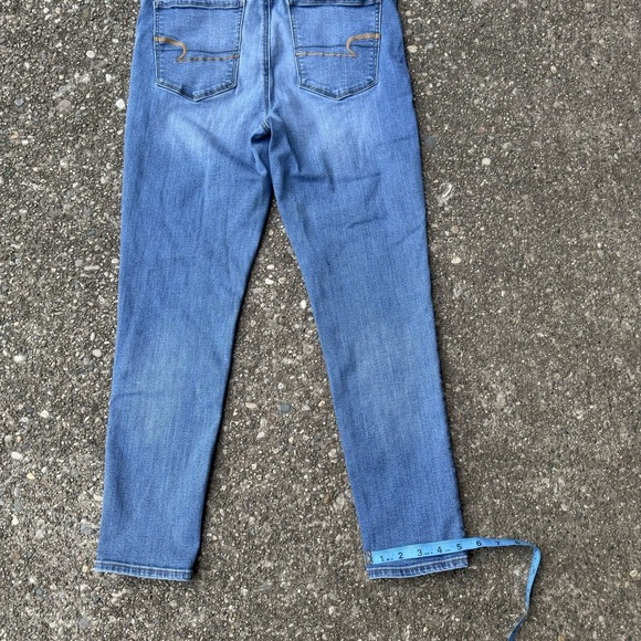 American Eagle Women's Size 12 Short Blue Super Stretch Hi-Rise Jegging - Picture 8 of 8
